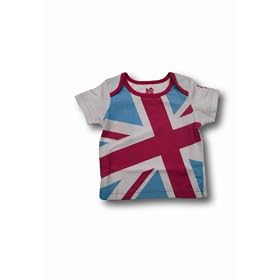 London 2012 Olympics Babies Union Jack T-Shirt for 6 - 9 Months (White/ Magenta)