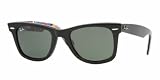 31NJ N2bgFL. SL160  Ray Ban RB 2140 1052 OUTSIDERS/ORIGINAL WAYFARERS Black Text. Graphic SUNGLASSES WITH Crystal Green LENSES  50mm