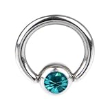 14 Gauge 5 16 Zircon Blue Gem BCR Captive Ring