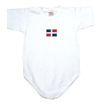 BABY BODYSUIT WHITE FLAG " DOMINICAN REPUBLIC " 12 - 18 Months