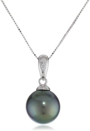 Baggins Tahitian Drop with Diamond Simple Pendant Necklace, 16"