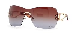 DIOR SWAROVSKI RHINESTONE SWEETEST DIOR PZK GOLD BROWN GRADIENT RIMLESS SUNGLASSES