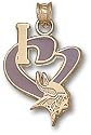 Minnesota Vikings Solid 14K Gold ''I Heart'' Logo 3/4'' Enamel Pendant
