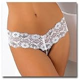 Fantasy White Sensual Single Strand Pearl Thong - Regular