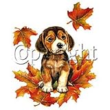 Puppy & Leaves Adult T-Shirt