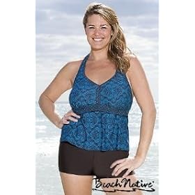 Beach Native® Paisley Plus Size Halter Shortini - Plus Size Swimwear Plus Size Swimsuits