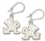 Logo Art ND Fighting Irish Sterling Silver Team Logo 1/2 Dangle Earrings