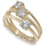 4.5mm Round Moissanite 3 Stone Ring