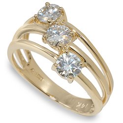 4.5mm Round Moissanite 3 Stone Ring