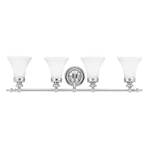 Quoizel HF8604C Hartford 9-Inch Bath Bar with Four Lights with Opal Etched Glass, Polished Chrome Finish