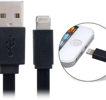 3 feet Black iPhone Lightning Cable &amp; Charger [Compatible iOS 7 &amp; 8] for iPhone 5, 5C, 5S, 6 &amp; All iPad Mini, Mini 2, Mini 3, iPad Air, iPad Air 2 [Durable Flat Tangle Resistant Cable]