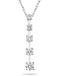 1/4 (0.21-0.27) Cts Diamond Five Stone Journey Pendant in 14K White Gold