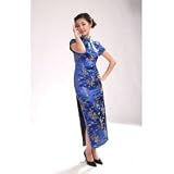 Men’sチャイナ 半袖ロング 龍鳳(紺)