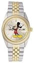 Mickey Mouse Men's Size Dial 2-Tone Bracelet Watch, Analog, Tooled Hands, Day/date