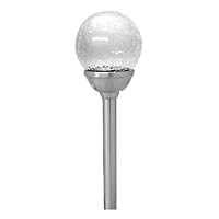 Paradise GL23178SS4 Stainless Steel Post Solar Crackled Glass Path Light
