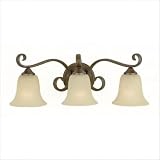 Murray Feiss VS10403-CB Three-Light Vista Collection Vanity Strip, Corinthian Bronze with Cream Snow Glass Shades thumbnail