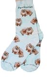 NEW! Pair of Pomeranian Socks Dog White Size 9-11