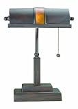Lite Source LS-239 Mica Banker Desk Lamp - Antique Bronze with Mica Accent