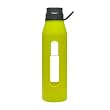 Takeya Classic Glass Water Bottle with Silicone Sleeve, Black/Green Apple, 22-1/2-Ounce