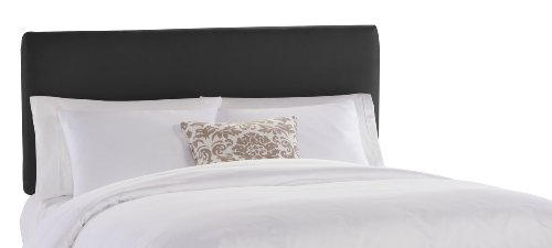 Skyline Furniture Wells Street Queen Upholstered Headboard, Black Micro-Suede