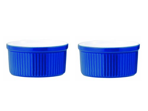 Emile Henry Souffle Dish, 8-Ounce, Azure Blue, Set of 2
