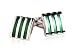 Distinctive 3-Stripe Green Silver Square Cufflinks with Presentation Box