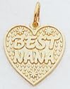 14kt Best Nana Heart Charm - C2184