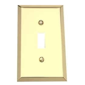 American Tack 163TBR Single Toggle Wallplate with Bright Brass Finish by American Tack