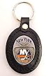 New York Islanders Large Leather & Pewter Team Key Fob - NHL Hockey Fan Shop Sports Team Merchandise