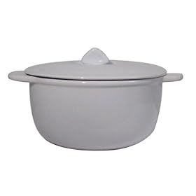 Chantal 2-1 2 Quart Round Covered Casserole, Glossy White by Chantal