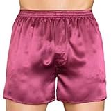  : Intimo Men's Classic Silk Boxers, Maroon, Small