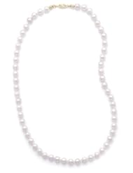 20 inch 6.5-7mm AAA Cultured Akoya Pearl Necklace - 14K Yellow Gold Clasp