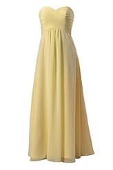 Strapless Lace-Up Floor Length Chiffon Bridesmaid Dress/Wedding Dress 