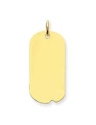 14k Yellow Gold Plain .009 Gauge Engravable Dog Tag Disc Charm. Metal Wt- 0.87g