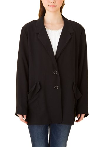 (ゴールドジャパン)Goldjapan 大きいサイズ レディース アウター ブレザー テーラードジャケット 羽織物 無地 襟付き 前開き ボタン 春物