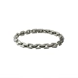 Mens Stainless Steel Square Link Bracelet, 8.5