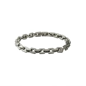 Men's Stainless Steel Square Link Bracelet, 8.5