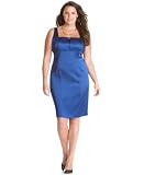 Calvin Klein Plus Size Dress, Sleeveless Square Neck Champagne 18