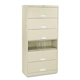 HON 626CLL 600 Series 36 by 16-3/4 by 75-7/8-Inch 6-Shelf Steel Receding Door Legal File, Putty