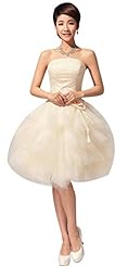 Strapless Sheath Short   Satin  Ball Gown Bandage Dress/Evening Dress/Bridesmaid Dress/Prom Dress/Party Dress  With Pearls
