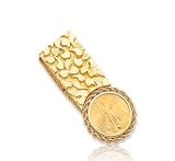 14k Yellow Gold Carved American Eagle Coin Money Clip