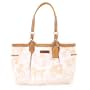 Coach Women's Gallery Horse & Carriage White/Khaki Signature Jacquard Tote: White/Khaki Tote