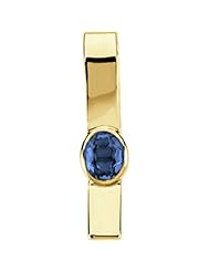 14K Yellow Gold Oval Cut London Blue Topaz Pendant -- LIFETIME WARRANTY