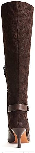 Coach Women's Fara Embossed Suede & Leather Dress Boots Size US 5 Style A4208...