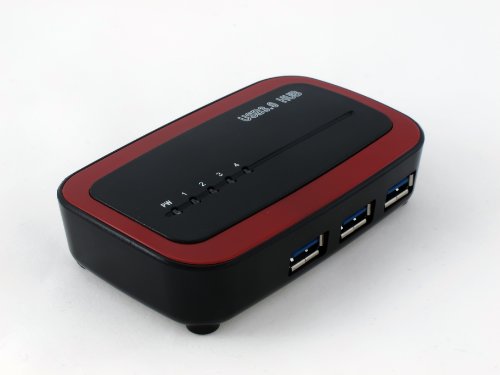 Yubi Power USB 3.0 4 Port Hub with a USB 3.0 Cable and Power Adapter Backward Compatible with USB 2.0 and with USB 3.0 Cable