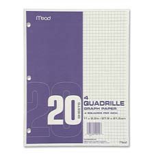 Mead : Graph Paper - Quad Ruled - 3HP - 8-1 2 Mead : Graph Paper - Quad Ruled - 3HP - 8-1 2
