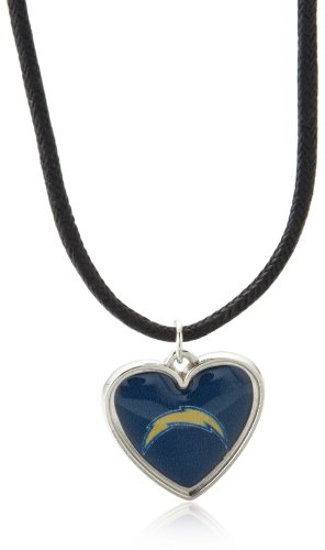 NFL San Diego Chargers Crystal Heart Reversible Necklace