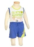 Bebini Cotton Tanktop & Shorts Set with World Travel Theme