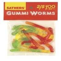 Childrens Toyshop  Gourmet Food : Sathers Gummi Worms Candy - 2.75 Oz Bag, 12 Ea
