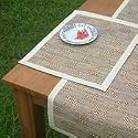NOVICA Natural fibers table runner and placemats, 'Chess Board' (set for 4)